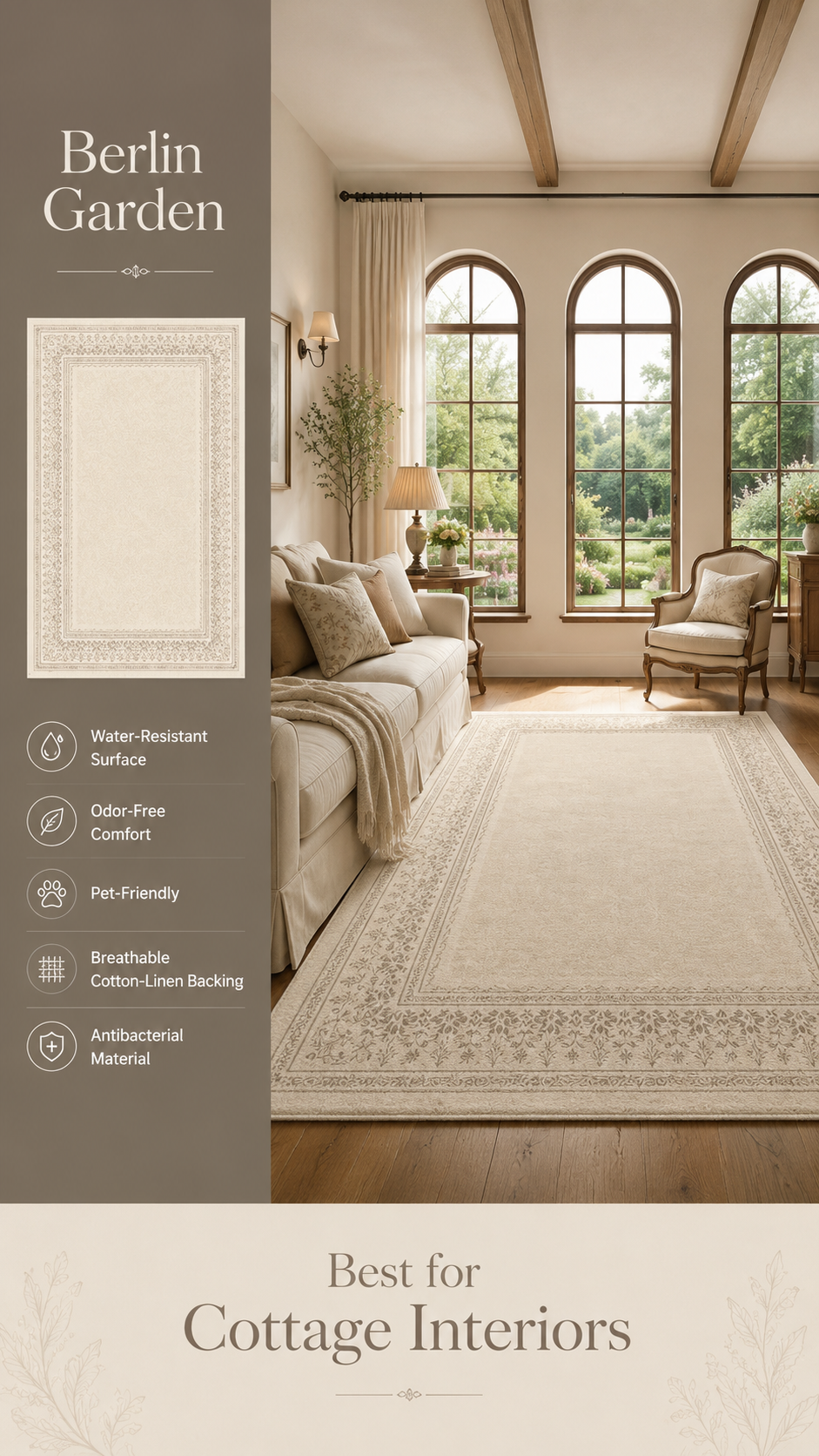 Modern Cream Textured Area Rug