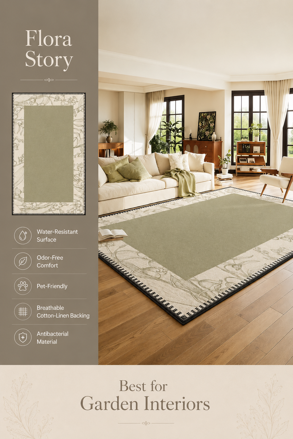 Modern Cream Textured Area Rug