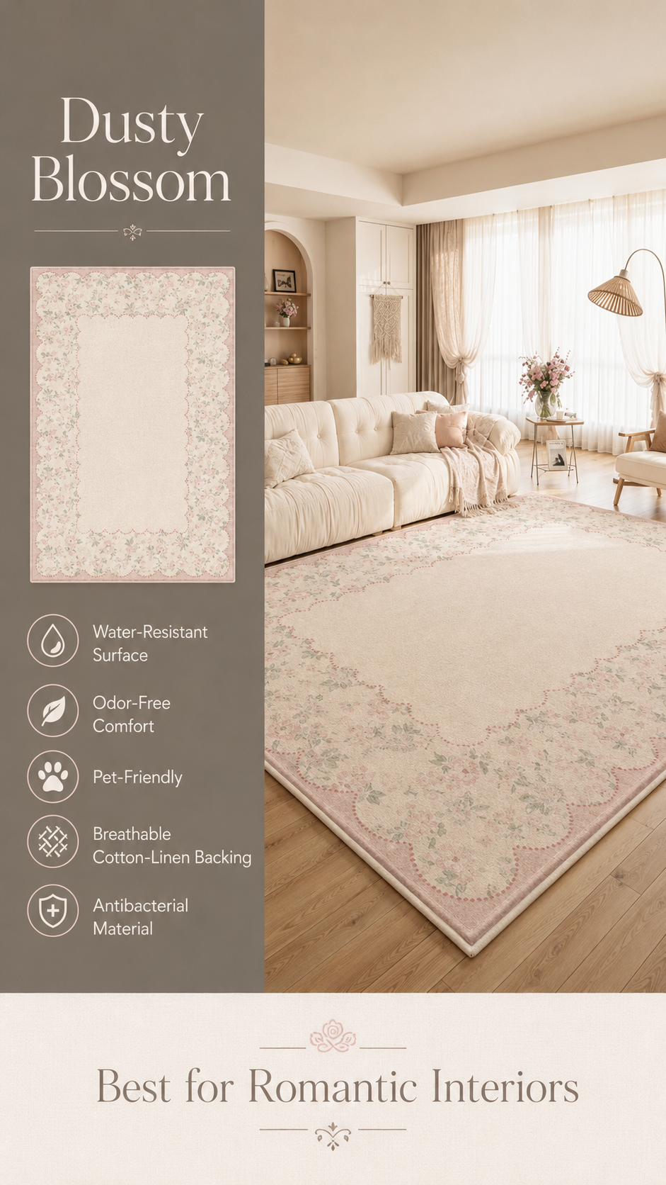 Modern Cream Textured Area Rug