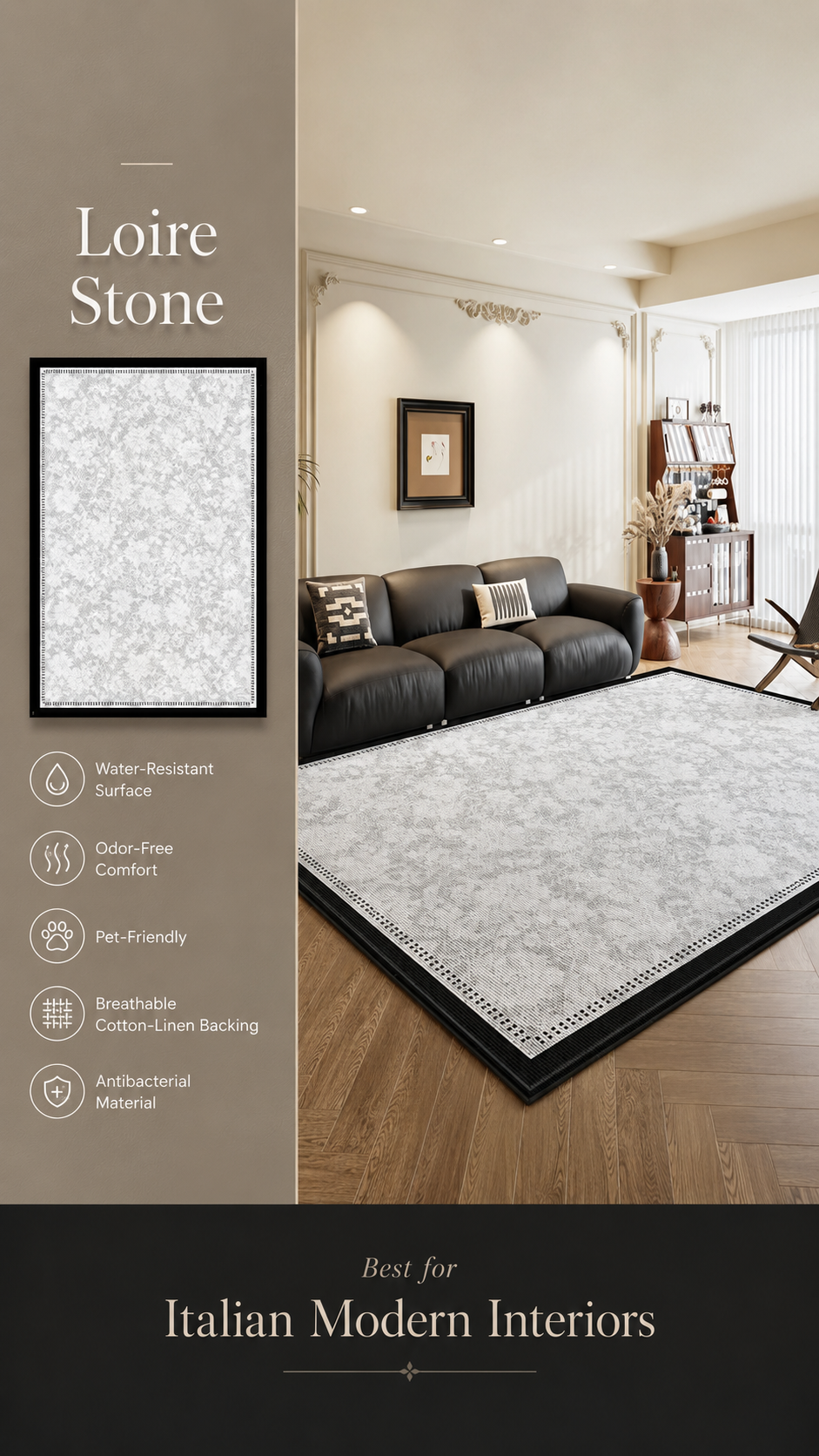 Modern Cream Textured Area Rug