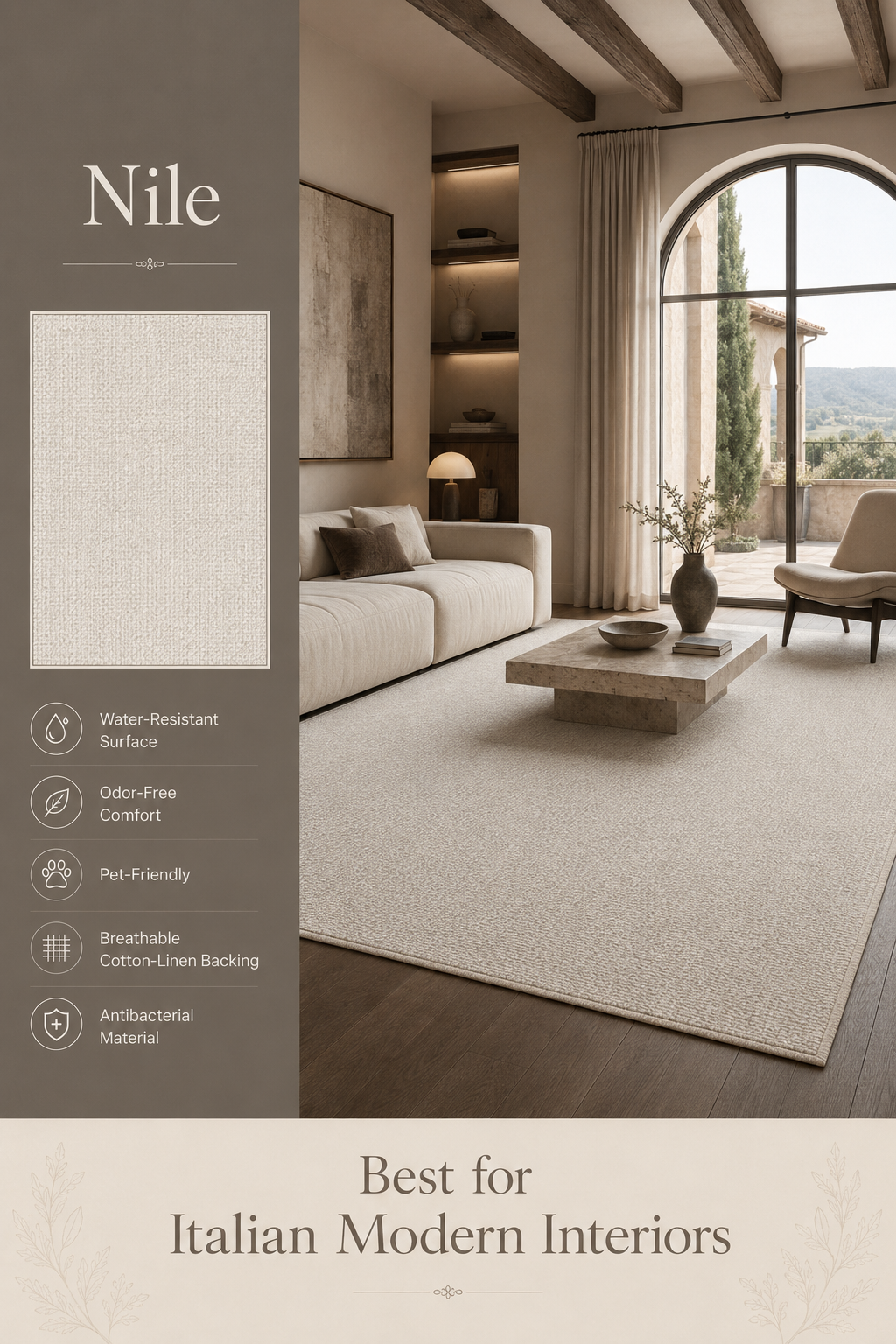 Modern Cream Textured Area Rug