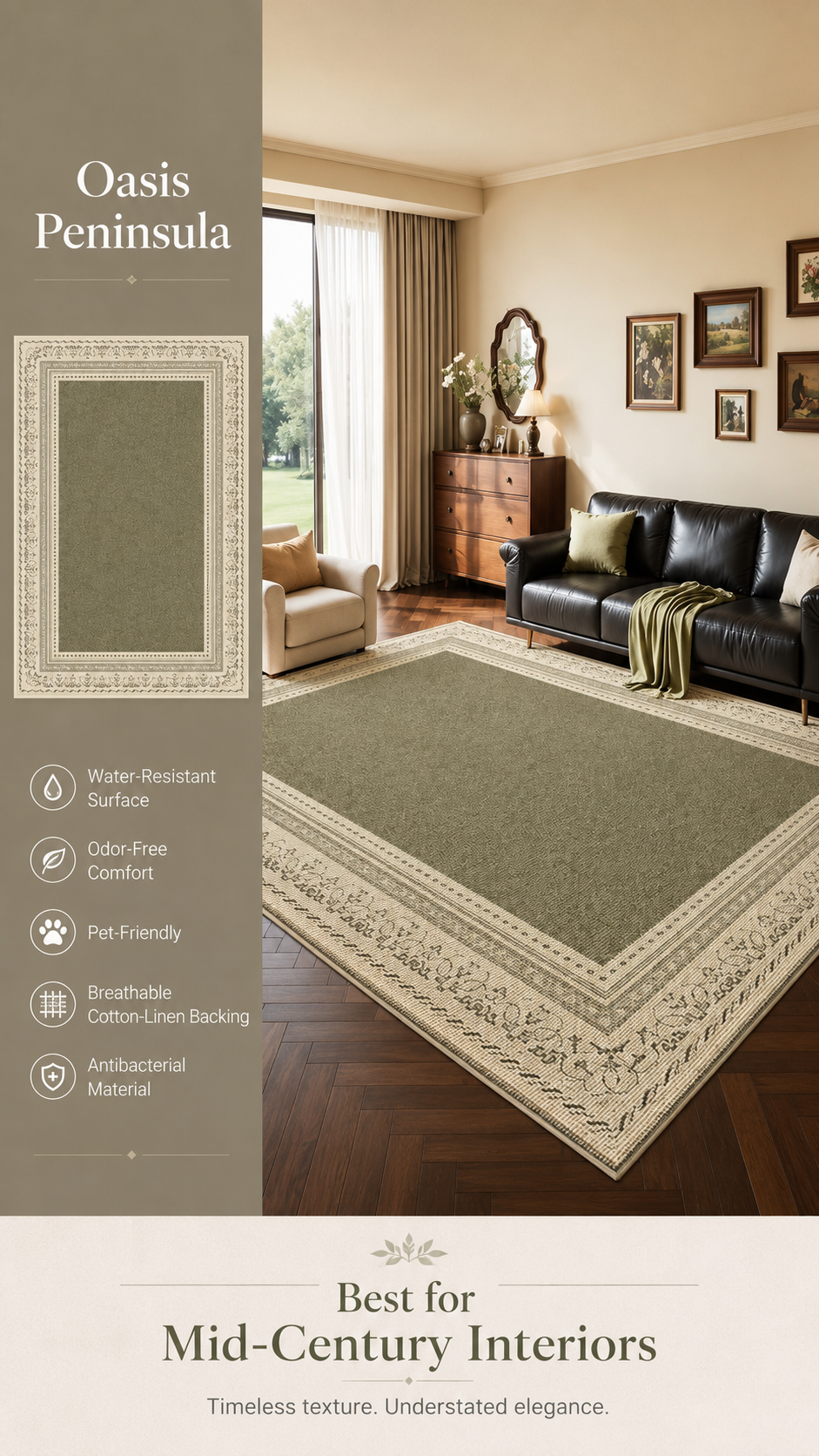 Modern Cream Textured Area Rug