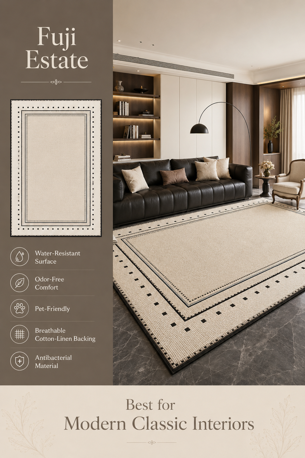 Modern Cream Textured Area Rug