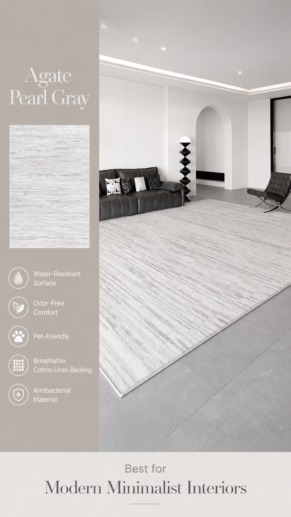 Modern Cream Textured Area Rug