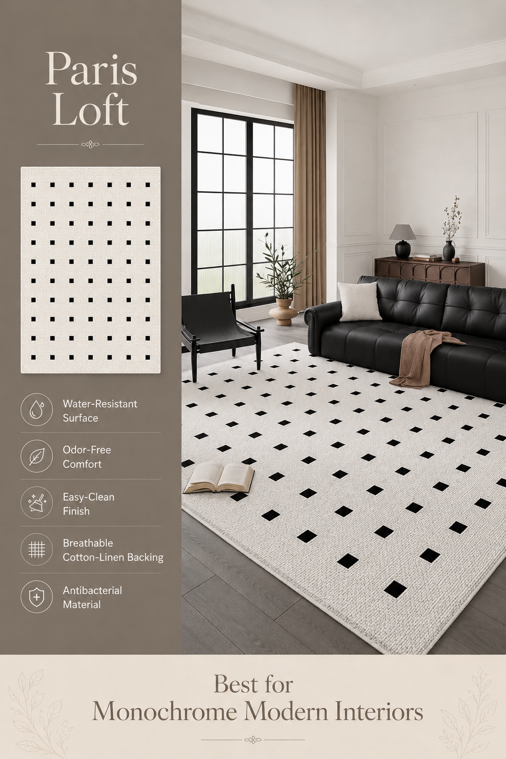 Modern Cream Textured Area Rug