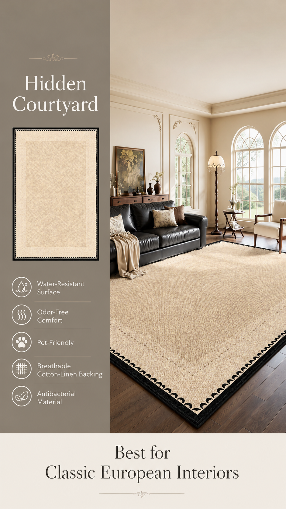 Modern Cream Textured Area Rug