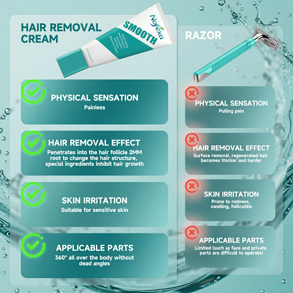 Nofexa Hair Removal Cream for Sensitive Skin — Painless Depilatory with Aloe & Hyaluronic Acid, For Men & Women