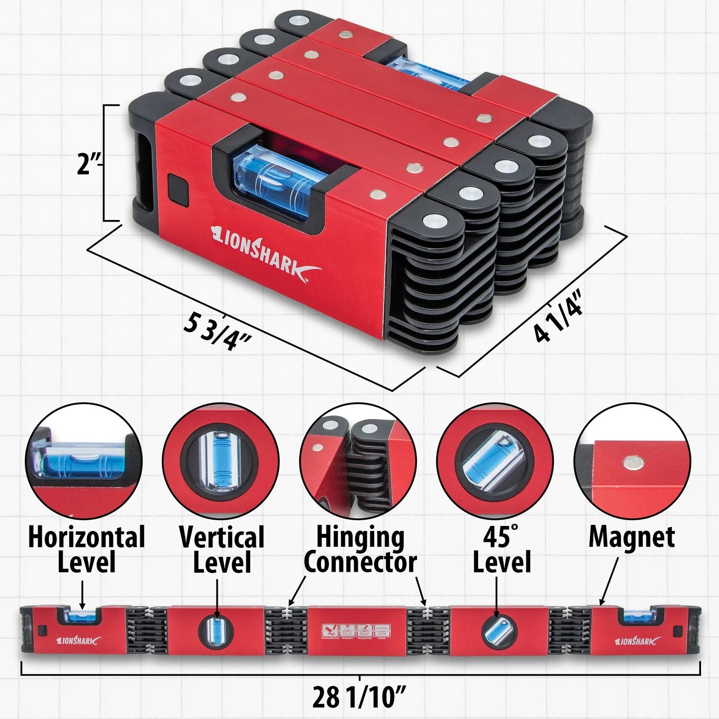 📏 Folding Level Ruler – Precision Angle Measuring Tool 🔧