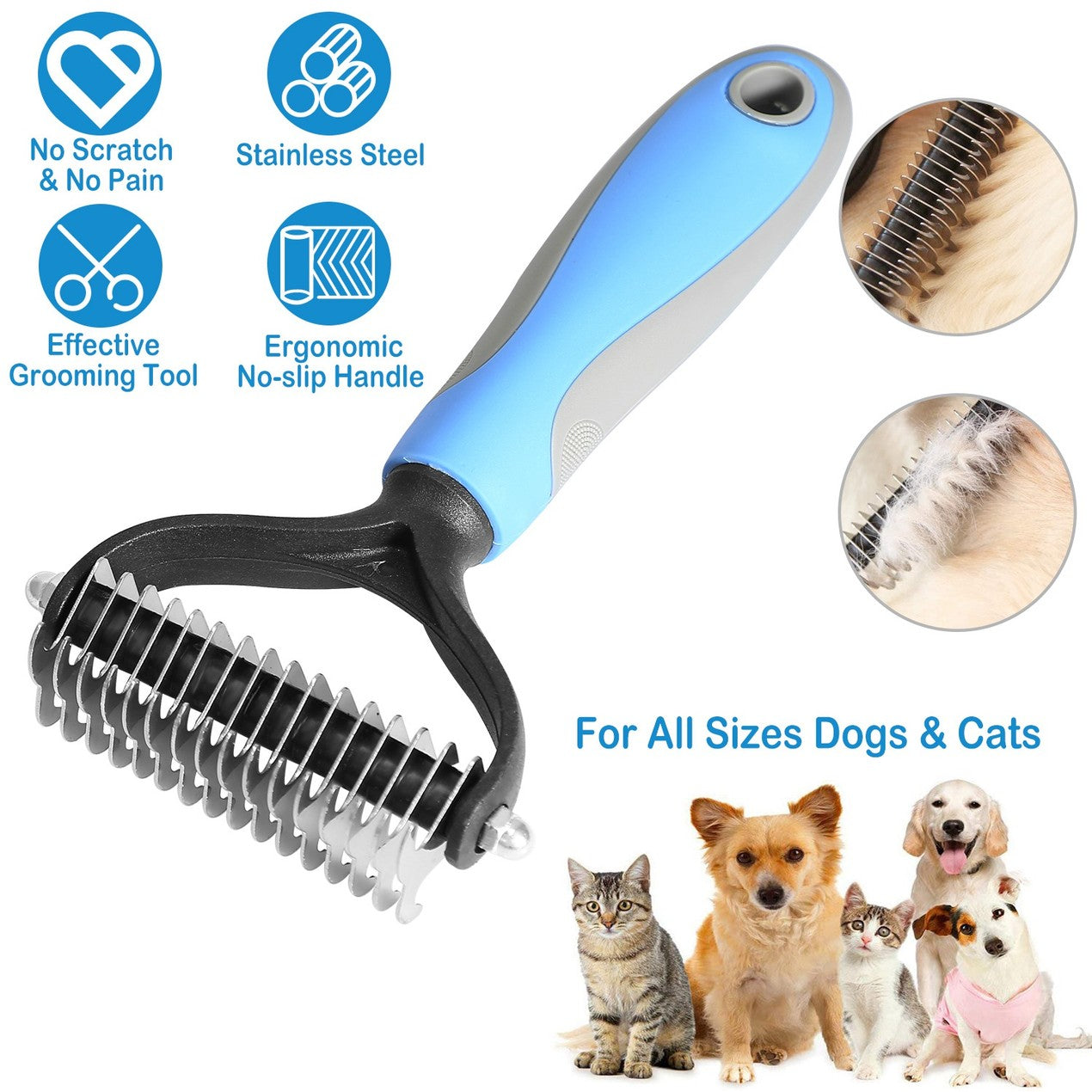 ⏰🔥LIMITED TIME 50% OFF! 🐾 Professional Pet Deshedding Brush for Dogs & Cats – Gentle Grooming & Fur-Free Home ✨