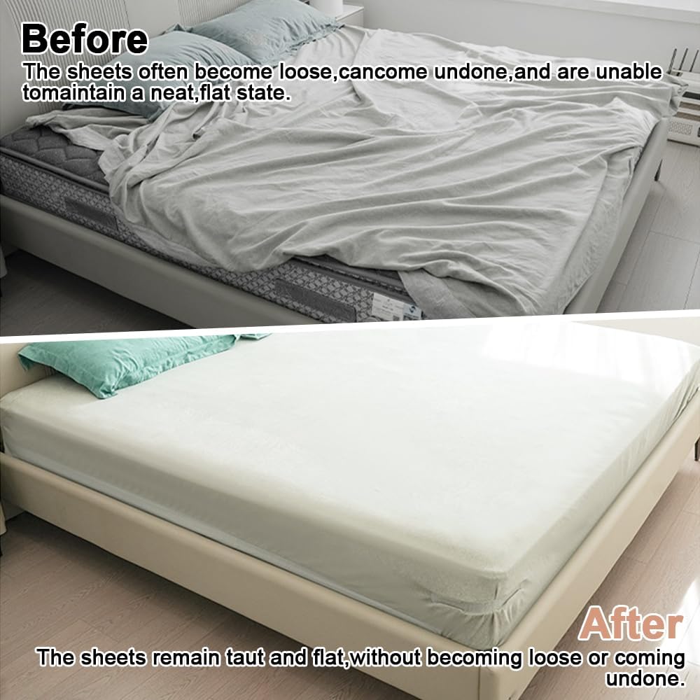 Bed Sheet Corner Clips – No More Loose Sheets | Fits All Mattresses