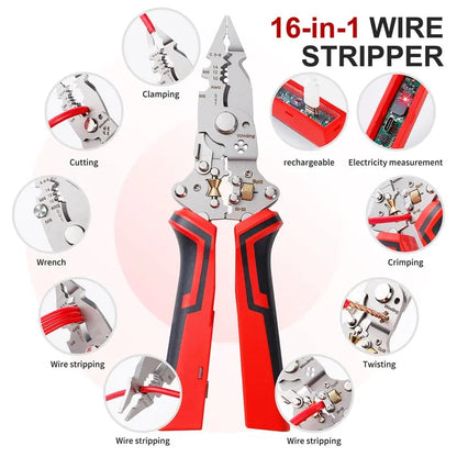 16-in-1 Multifunctional Wire Stripper & Twister – Professional Electrical Tool