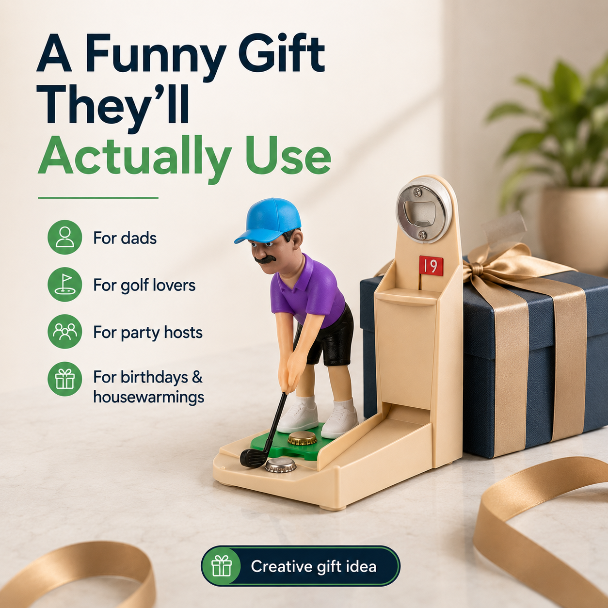 Tabletop Golf Bottle Opener Game – Fun Cap Toss Party Game with Score Counter