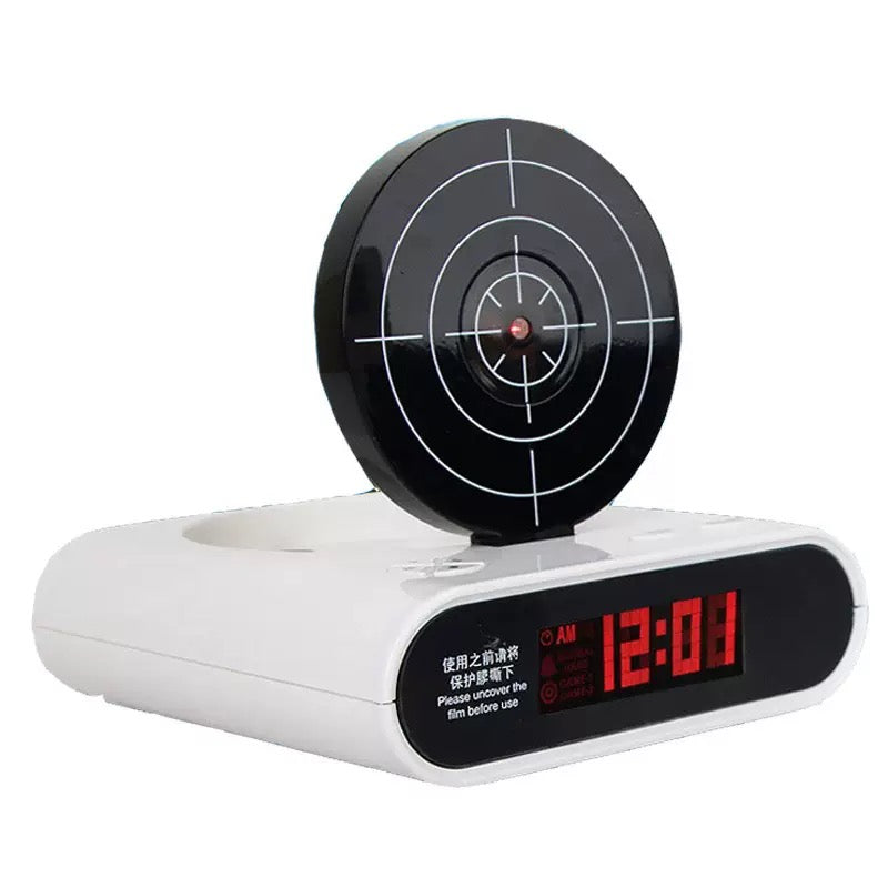Interactive Target Alarm Clock – Fun Wake-Up Challenge with Toy Blaster & Voice Recording