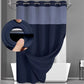No Hook Shower Curtain with Snap-In Liner – Double Layer Waterproof Fabric Curtain, Washable Hotel Style Bath Curtain