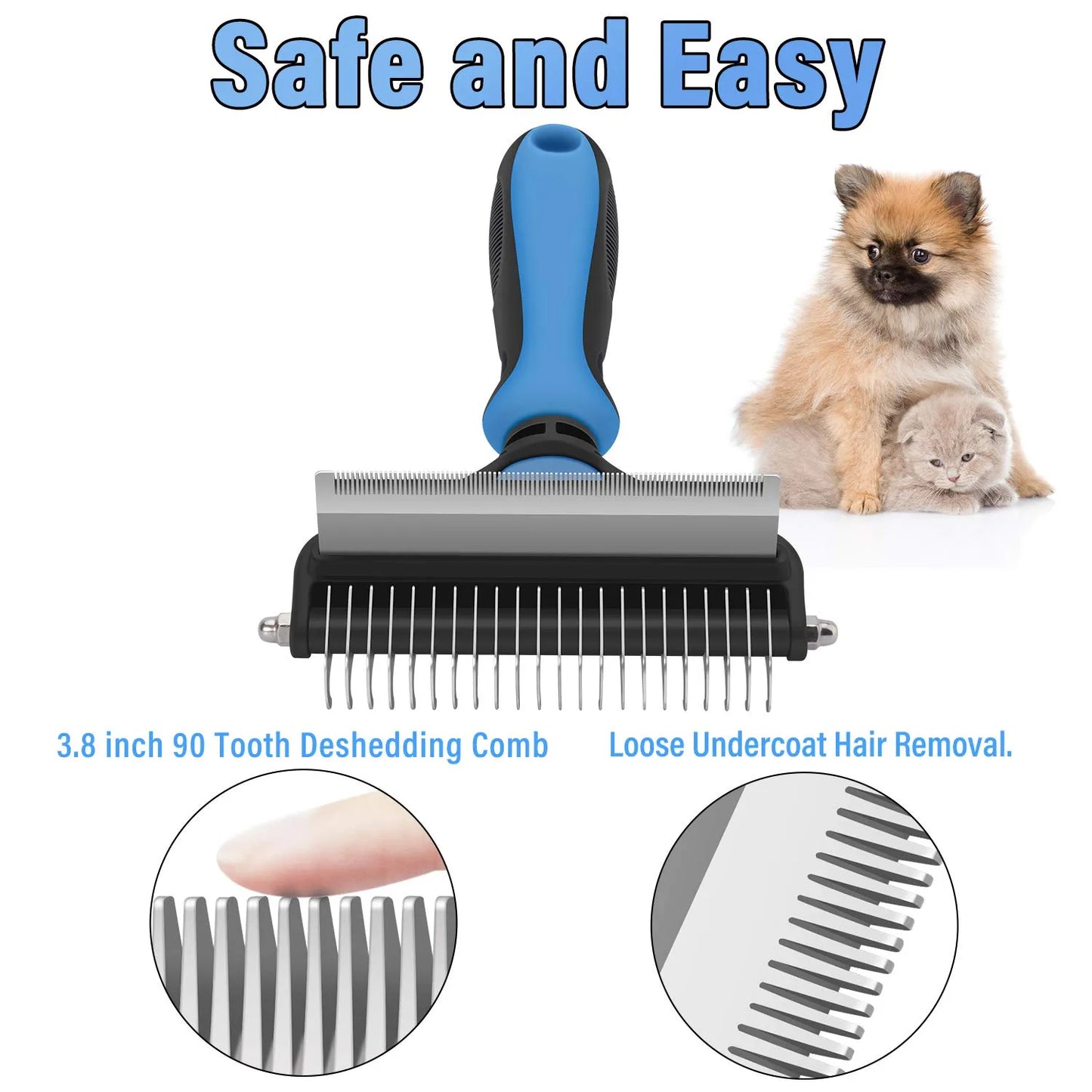 ⏰🔥LIMITED TIME 50% OFF! 🐾 Professional Pet Deshedding Brush for Dogs & Cats – Gentle Grooming & Fur-Free Home ✨