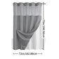 No Hook Shower Curtain with Snap-In Liner – Double Layer Waterproof Fabric Curtain, Washable Hotel Style Bath Curtain