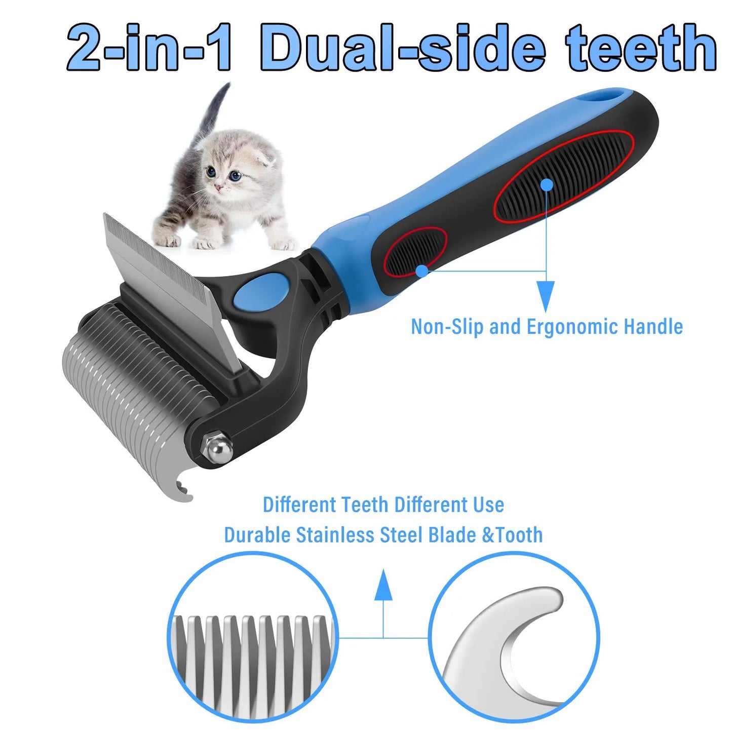⏰🔥LIMITED TIME 50% OFF! 🐾 Professional Pet Deshedding Brush for Dogs & Cats – Gentle Grooming & Fur-Free Home ✨